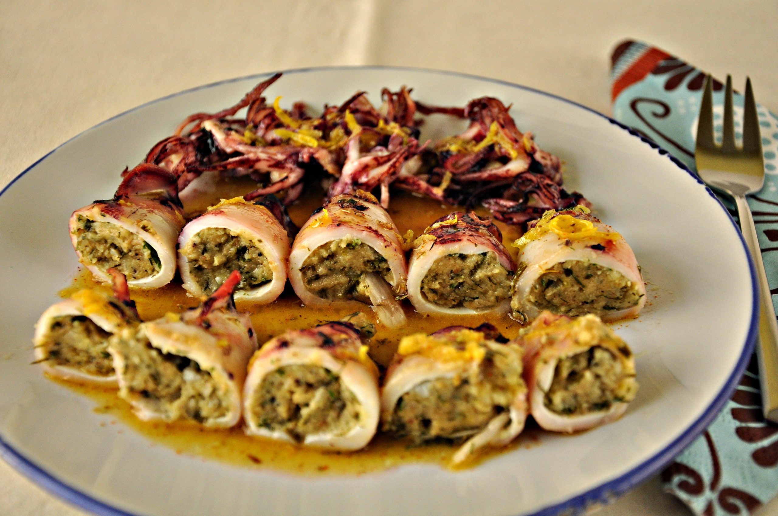 Image result for stuffed squid greek style